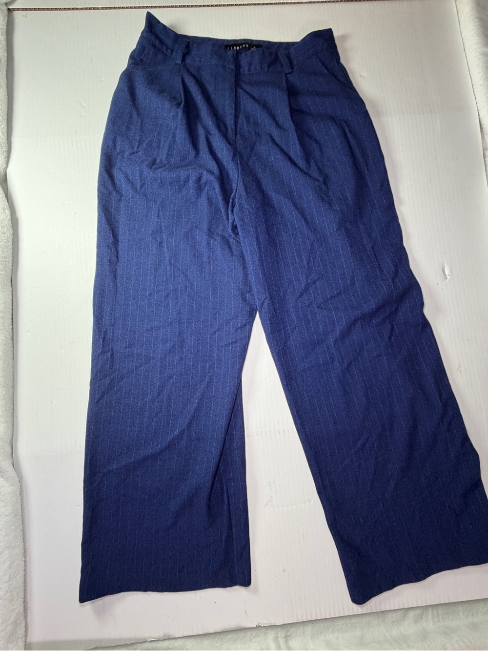 Lioness Navy Pinstripe Wide Leg Trousers